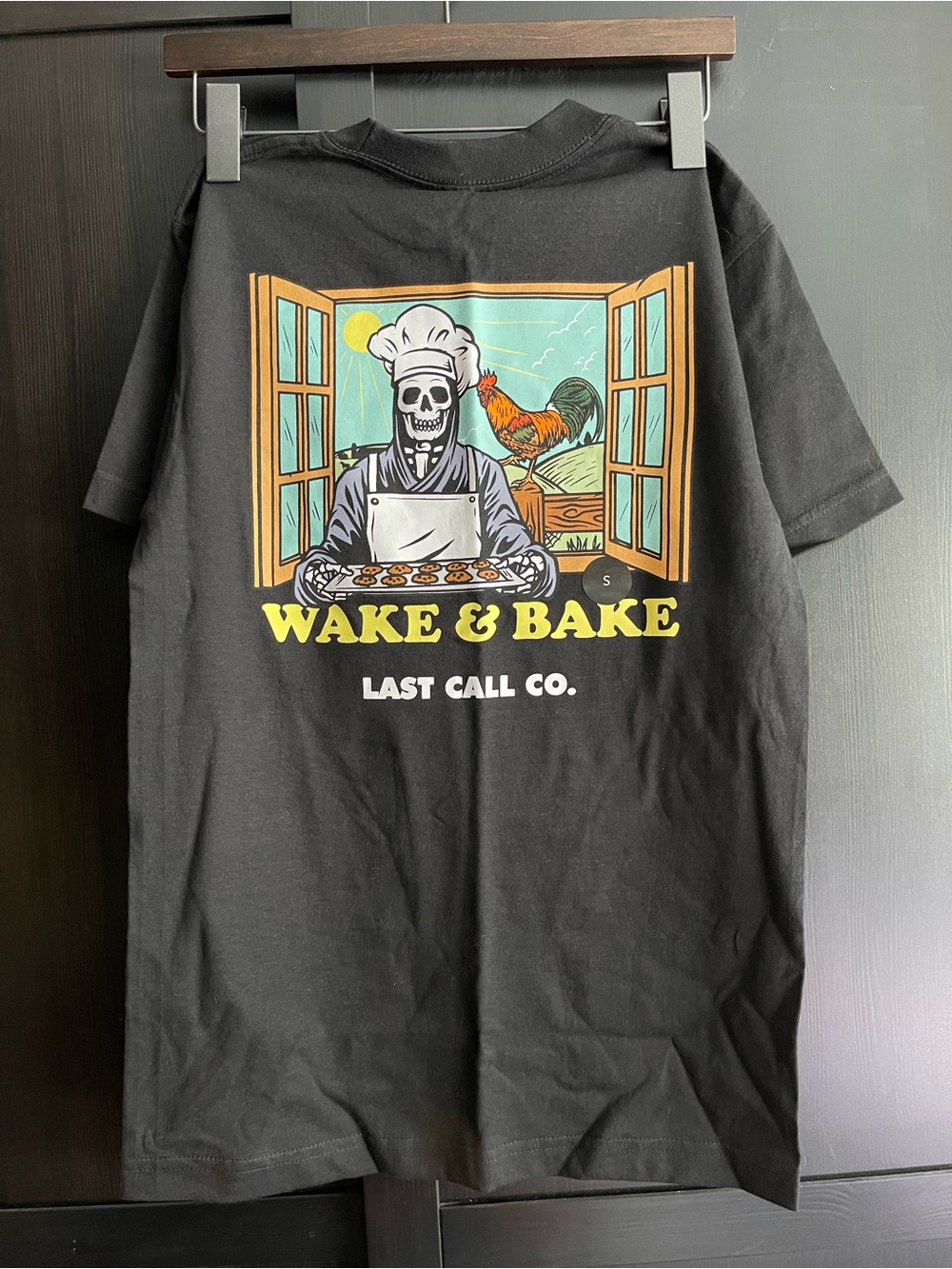 NEW Last Call Co Tilly’s Wake & Bake Chef Skeleton Cookies Shirt 100% Cotton S